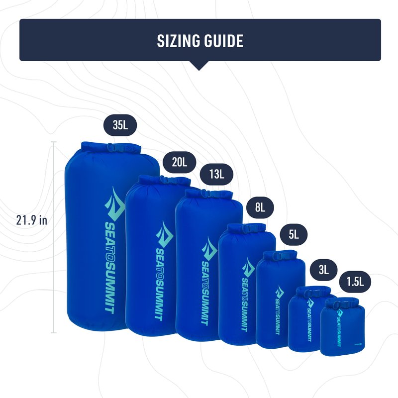 Sea to Summit Lightweight Dry Bag, Multi-Purpose Dry Storage, 1.5 Liter, Surf Blue