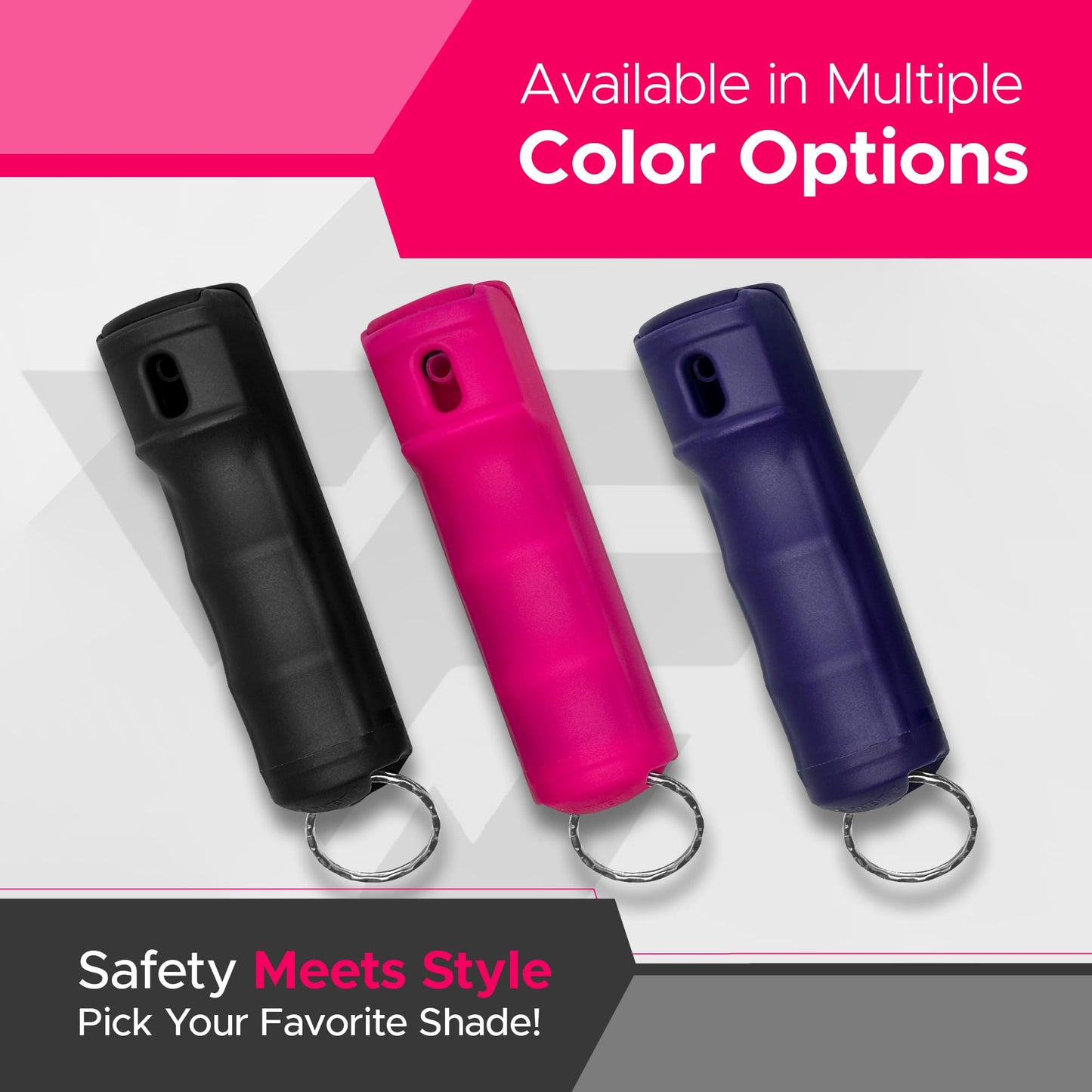 FURY Fliptop Hardshell Pepper Spray, 12ft Range, UV Dye Identifier, Police Strength, Made in USA, Stylish Multicolor, Self Defense, Safety Gear, Quick Access Flip Top (Pink)