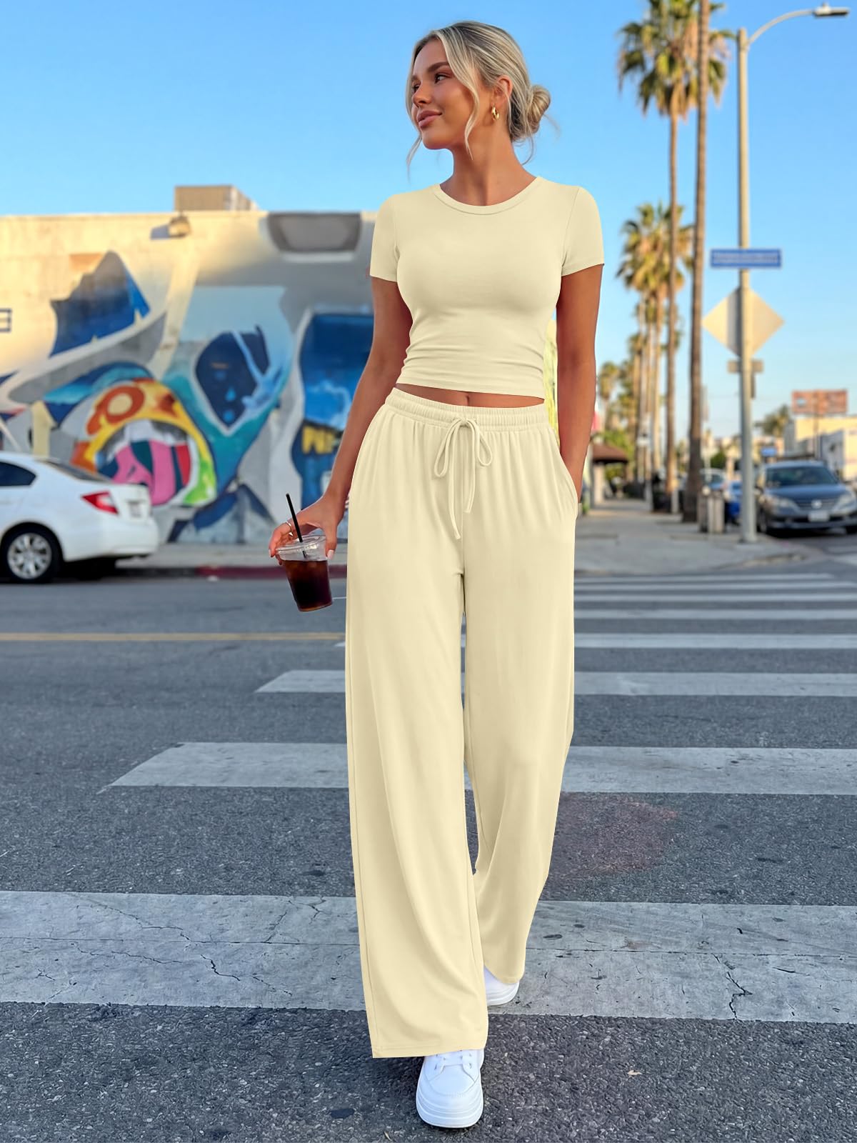 Trendy Queen Womens Plus Size 2 Two Piece Set 2026 Summer Workout Beach Vacation Cruise Gym Clothes Spring Fashion Lounge Matching Comfy Airport Travel Outfit Fitness Athleisure Clothing