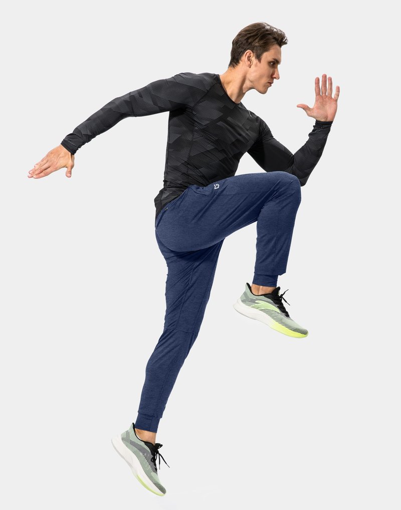 G Gradual Men's Sweatpants with Zipper Pockets Athletic Pants Traning Track Pants Joggers for Men Soccer, Running, Workout(Heathered Academy Blue,XXL)