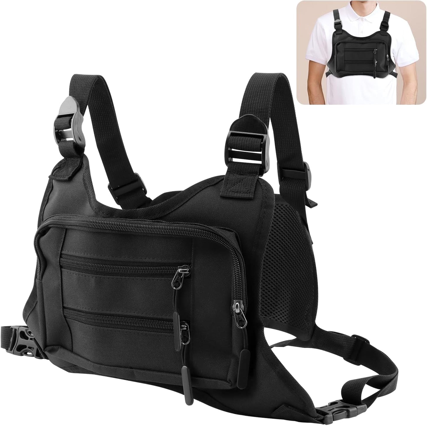Sports Chest Bag - Adjustable Running Vest for Men & Women | Ideal for Hiking, Cycling, Workouts & Rock Climbing