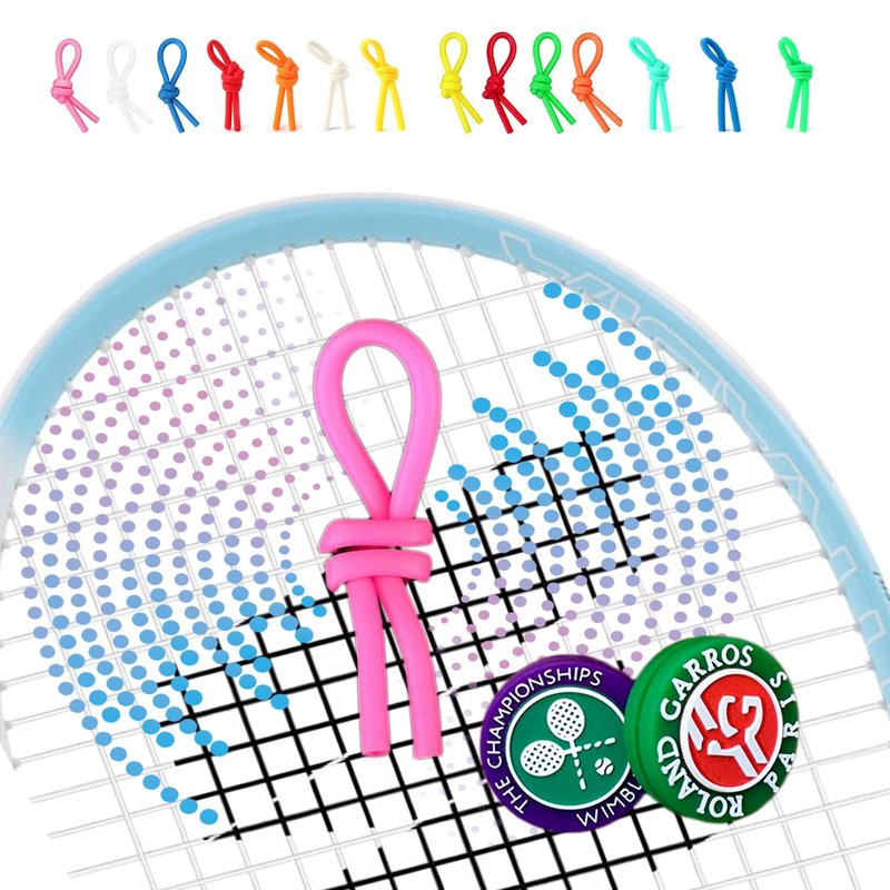 The Mujen Silicone Rubber String Tennis Racket Dampener, 3 Pack Dampeners, Vibration Dampener, Tennis Elbow, Reduce Vibration, Shock Absorber (Pink)