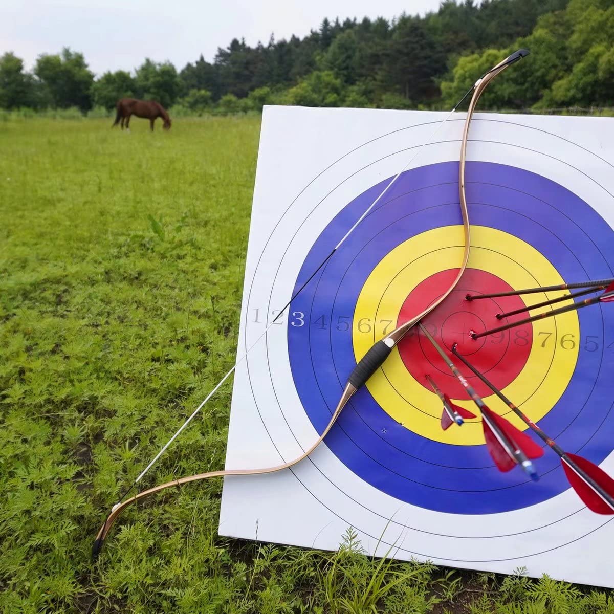 AF Archery 54" Tatar Recurve Bow Traditional Horse Hunting Bow (Oak,40lb)