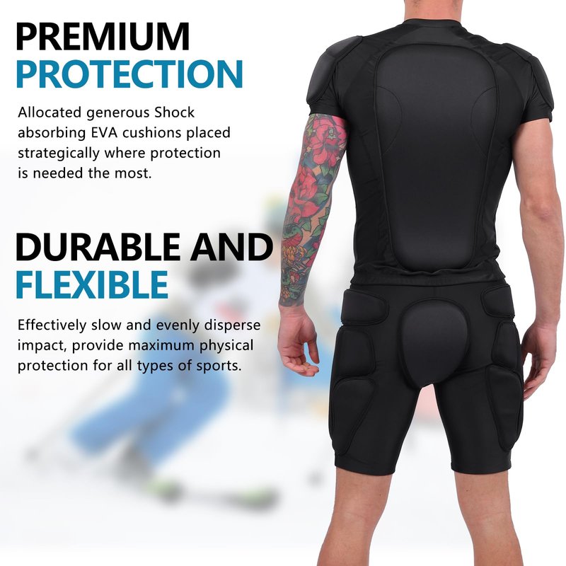 TIAXU TIAXU Men Protective Padded Shorts for Skateboard Ski Ice Skating Snowboarding Snowboard Butt Pad Tailbone Hip Women