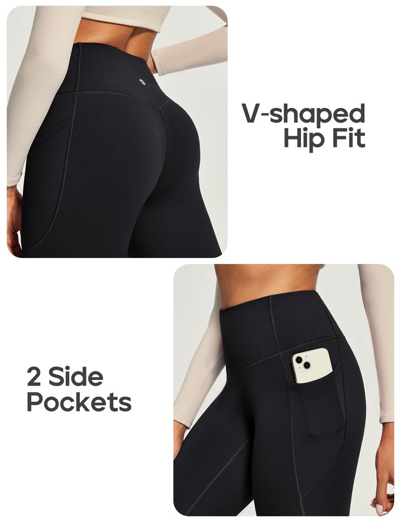 Heathyoga Fleece Lined Leggings Women with Pockets Thermal Leggings for Women Tummy Control Warm Winter Pants Yoga Pants Black