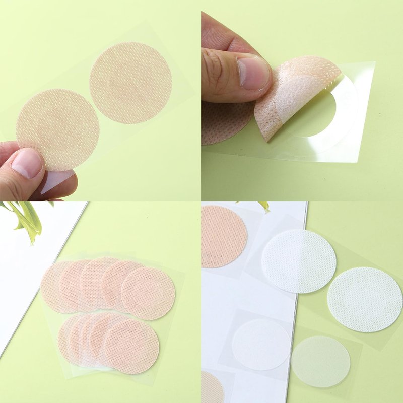 YUNEEHA 100 Pieces Disposable Nipple Covers for Men, Anti Chafing Stick Protector for Runners Sports Gym, Mens Tape Pasties Nipple Shields No Show-Beige White (50 beige and 50 white)