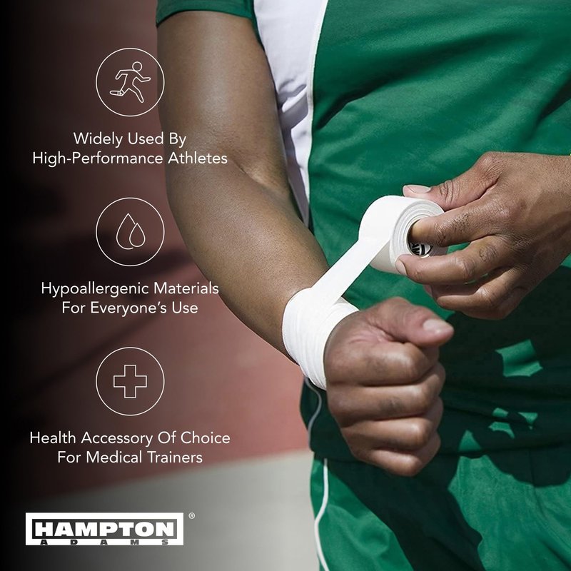 Hampton Adams | As Seen on Shark Tank | Original Bulk Athletic Tape (32-Pack) | 45 ft Rolls | NO Sticky Residue & Easy to Tear | Perfect for Sports Athletes, Trainers & First Aid Injury Wrap (White)