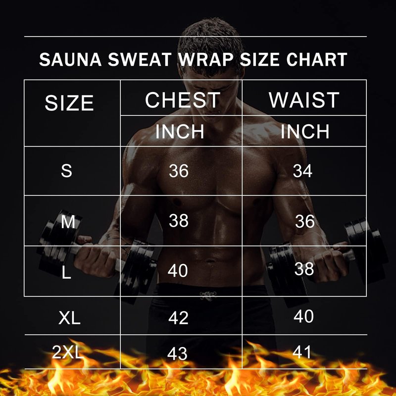 BXVX Sauna Suit Shirt for Men Weight Loss Sweat Waist Trainer Vest Workout Compression Tank Top M