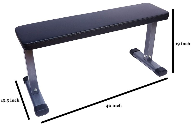 BalanceFrom Steel Frame Flat Weight Training Exercise Bench, 600-Pound Capacity,Black/Gray