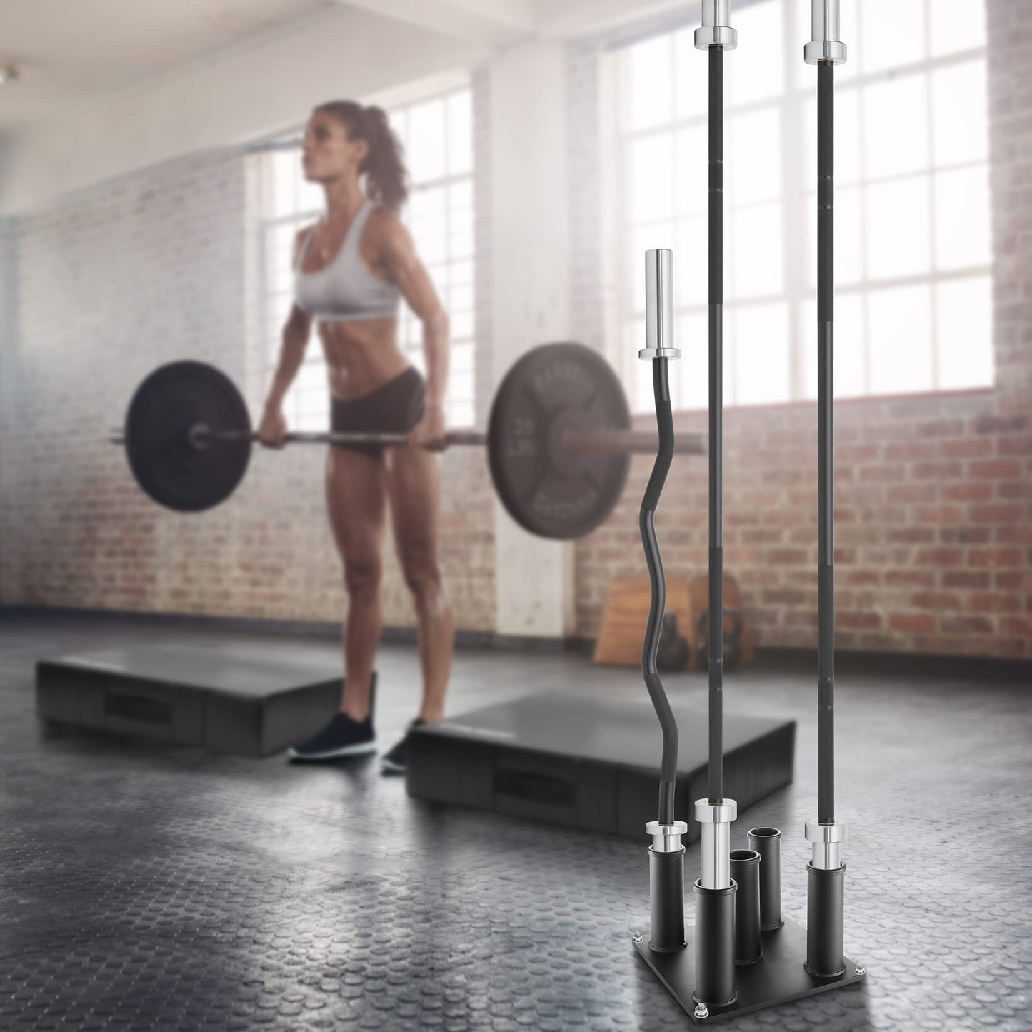 Philosophy Gym Vertical Barbell Holder - Classic 5 Bar Storage Stand for 2" Olympic Bars