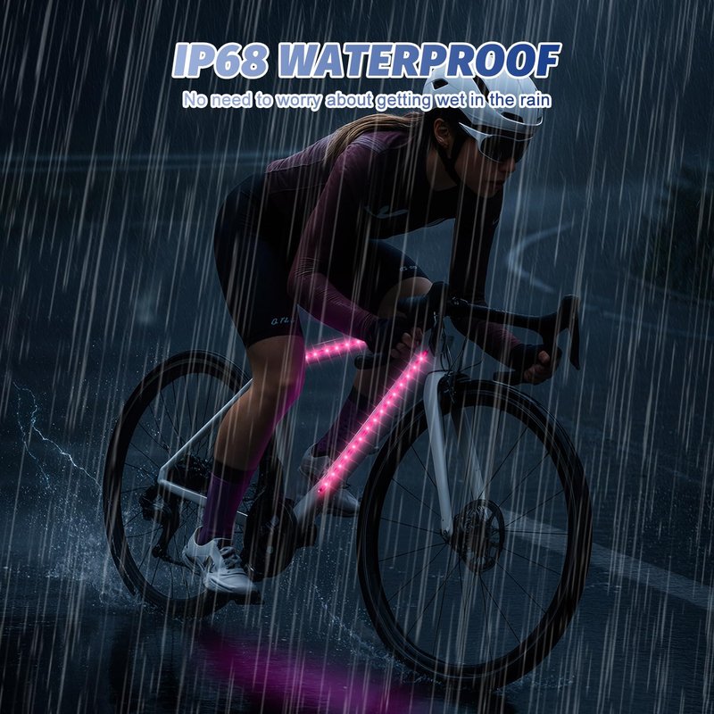 Bike Lights for Night Riding, LED Bicycle Frame Light for Night Riding, Waterproof Strip Light with Battery Box, Bright RGB Decoration Lights for Scooter,Trike,Bike Lighting Accessories