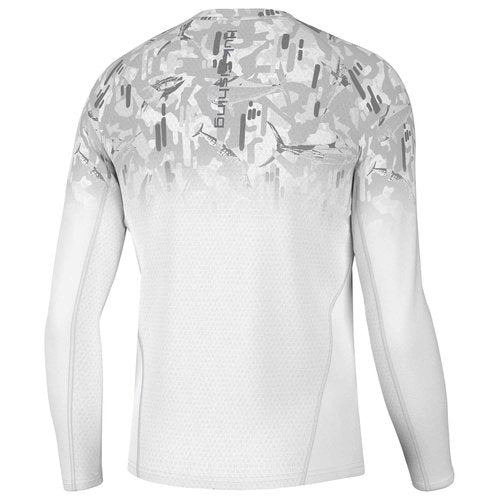 HUK Men's Standard KC Scott Patterned Pursuit, Performance Fishing Shirt, Apex Vert Fade-White, Large