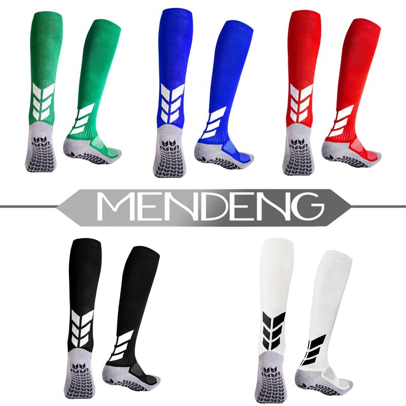 MENDENG Mens Grip Socks Soccer Grippy Socks for Men Non Slip Soccer Football Basketball Socks for Sports Grip Pads 2Black2White