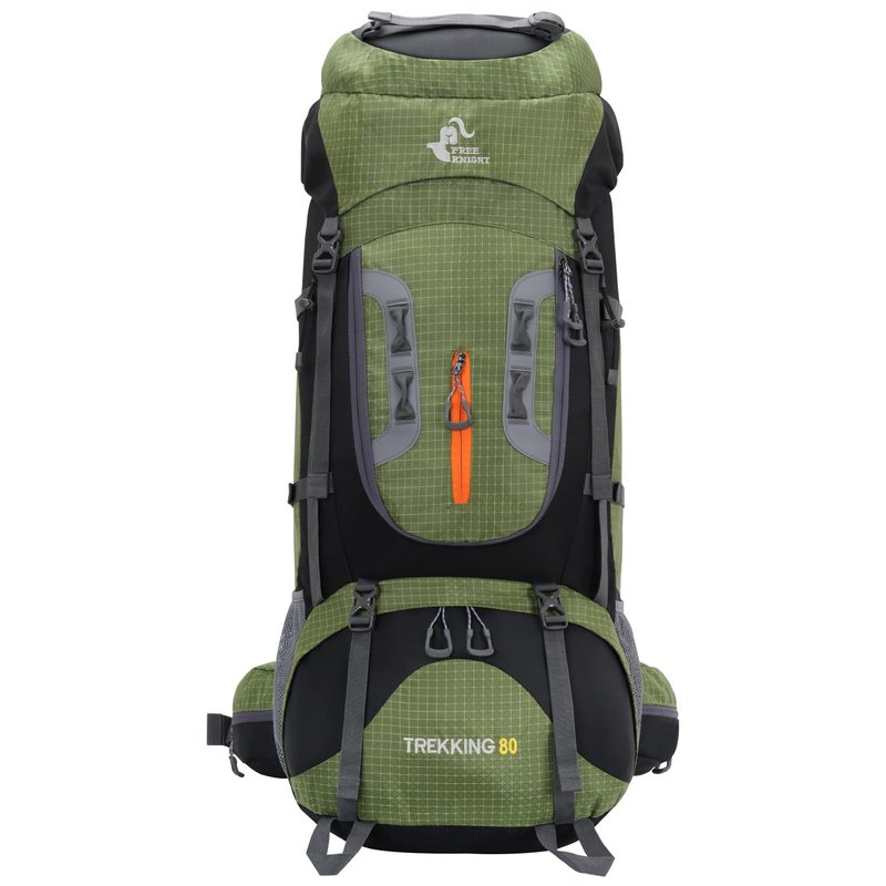Bseash 80L Waterproof Hiking Camping Backpack with Rain Cover, Lightweight Outdoor Sport Travel Daypack for Climbing Touring (Army Green)