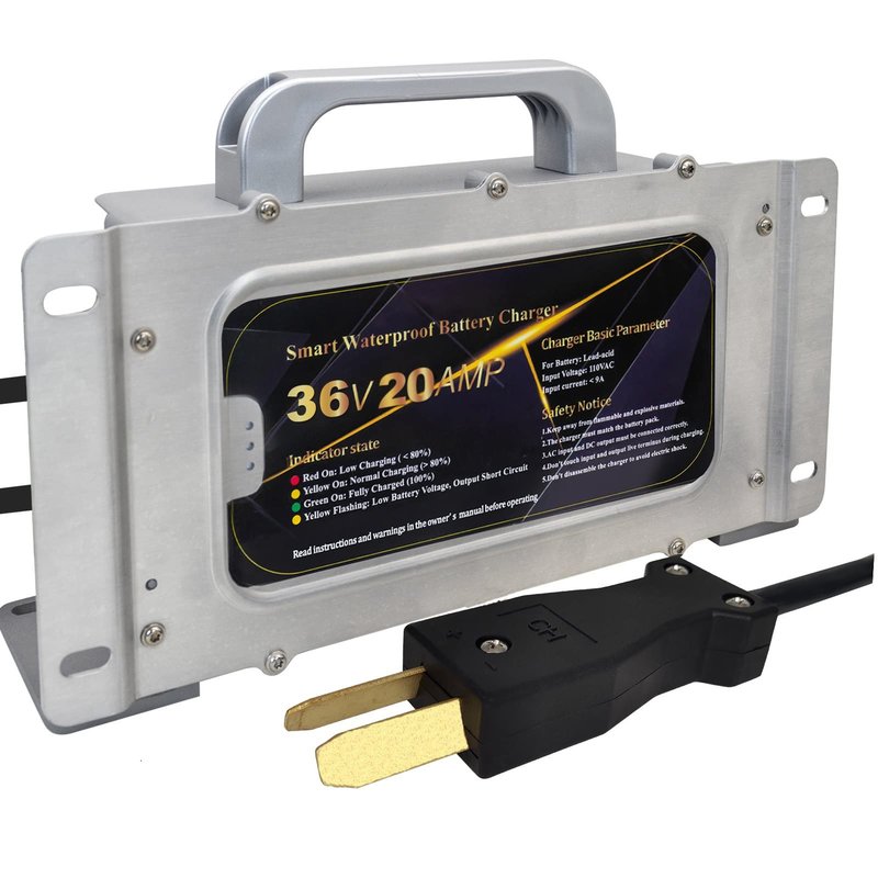 CAPTOK 36V 20AMP Golf Cart Waterproof Battery Charger for 36 Volt Club Car EZGO Yamaha Golf Carts with Crowfoot Plug