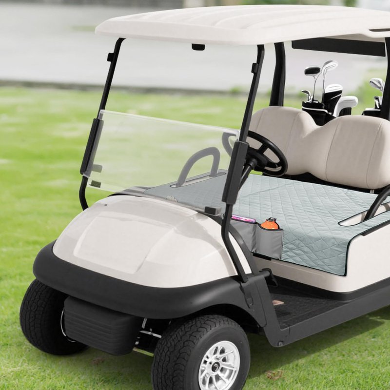 Grekos Golf Cart Seat Covers, Golf Cart Seat Covers with Front Seat 4 Pockets Anti-Slip Low Surface Design 39''x 22'' for Universal Golf Accessories, Non-Slip Easy to Clean, Gray