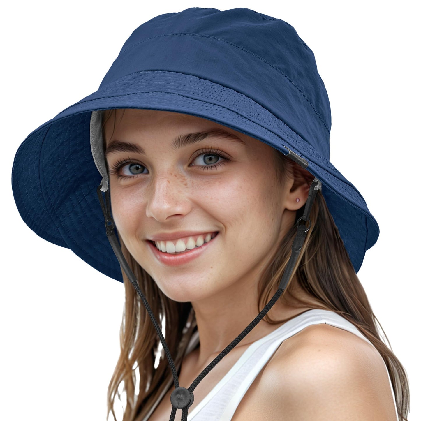 Sukeen Lightweight Bucket Hat for Women Quick-Dry Hiking Hat Packable Foldable UV Sun Hat for Outdoor Activities Navy Blue