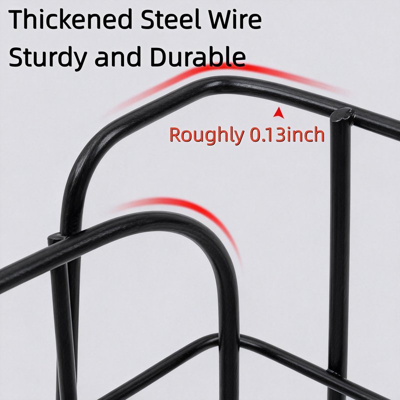 Rear Bike Basket, Heavy Duty Bike Basket with Foldable Design, 4mm Steel Frame, Waterproof Liner Bag & Cargo Net, Bike Basket for Groceries and Commuting, Fits Most Rear Bike Racks