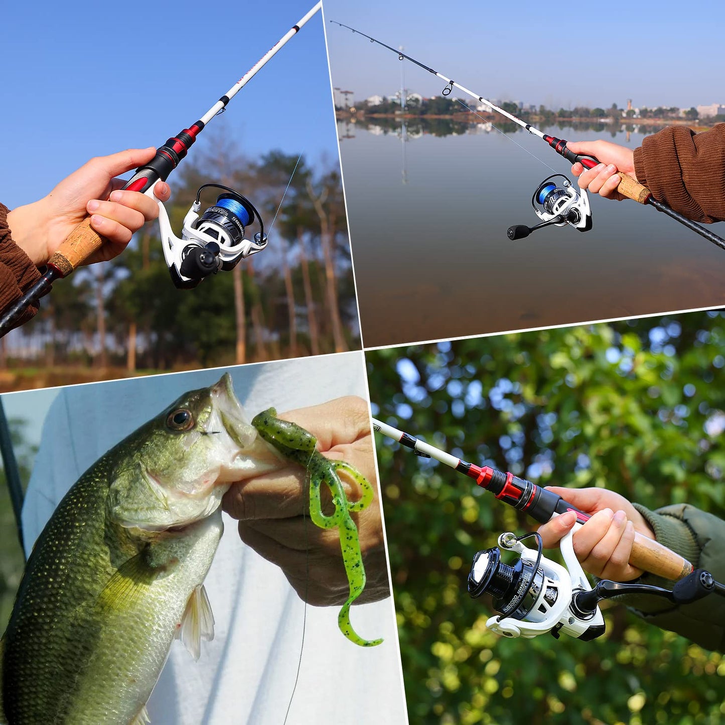 Sougayilang Fishing Rod and Reel Combo, Spinning Combo, 5.9ft, Medium Heavy, 2pcs, 2000 Reel