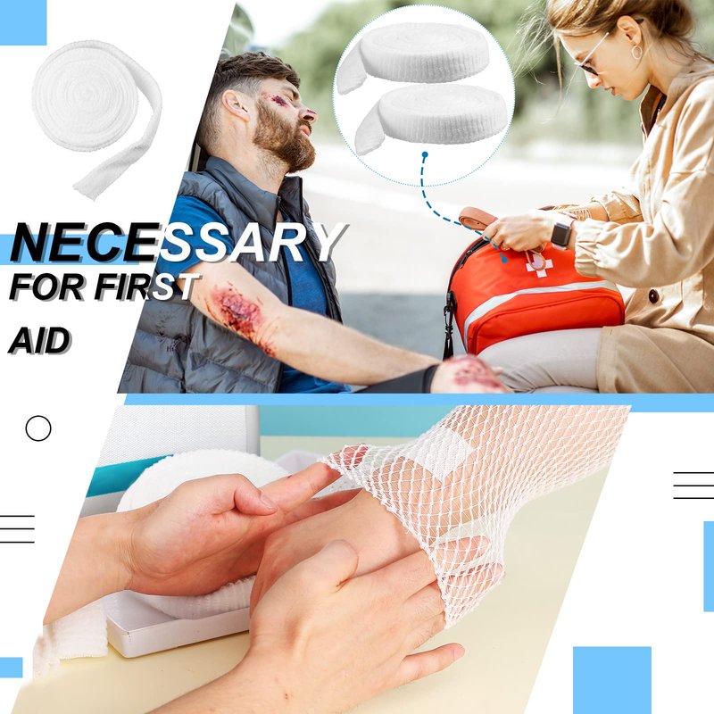4 Rolls Tubular Bandage Elastic Net Wound Dressing Elastic Retainer Tubular Stretch Gauze Bandage Without the Use of Adhesive Tape (Size 4)