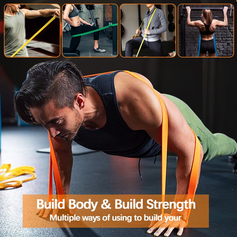 Resistance Bands Set for Working Out - Exercise Bands for Men & Women, Fitness Equipment, Strength Training, Physical Therapy & Body Stretching at Home & Gym (#06 3 Bands Set)