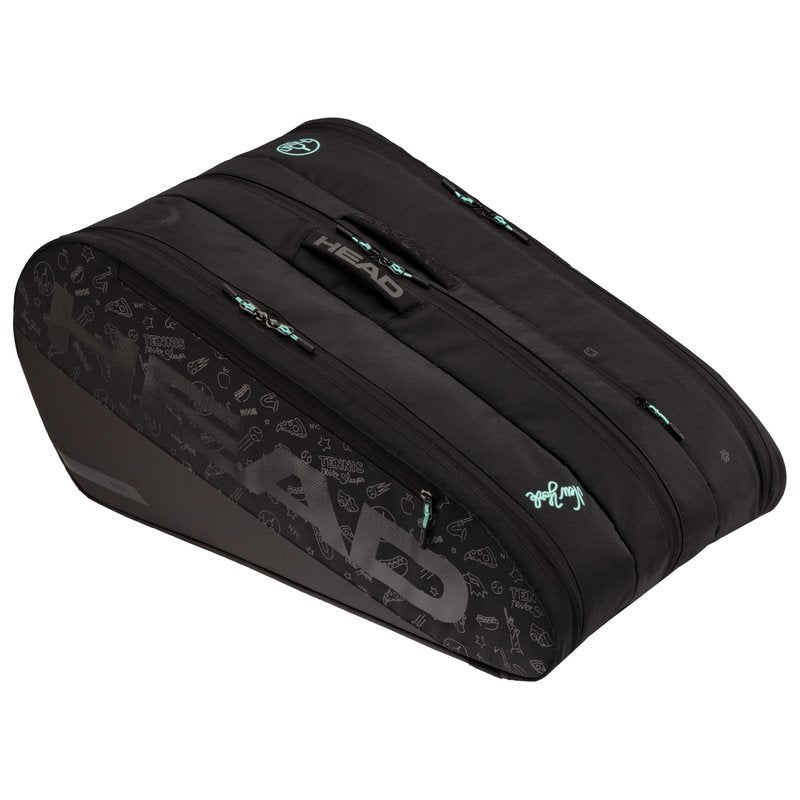 HEAD TOUR RACQUET BAG XL (12R) NEON 2025, Black