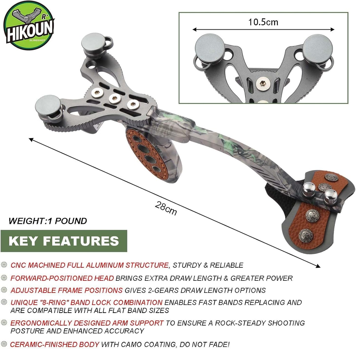 HikounSlingshot for AdultWrist Rocket Professional Catapultwith Arm Support