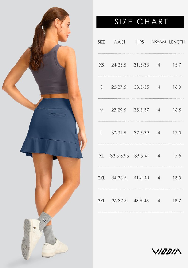 Viodia 16" Golf Skorts for Women High Waisted Tennis Skirt Athletic Skorts Skirts for Women Built-in Shorts with 5 Pockets White M