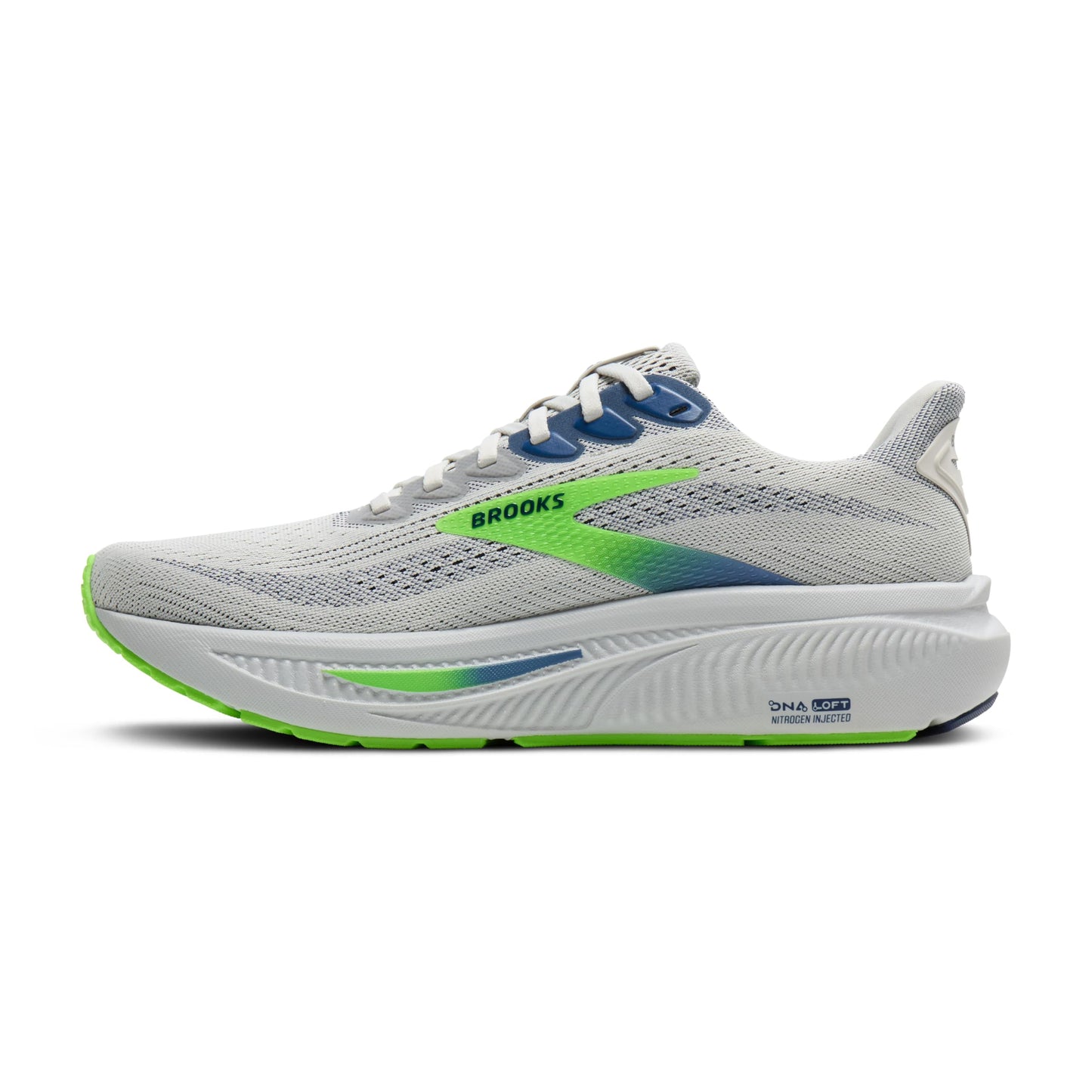 Brooks Men's Ghost 17Sneaker, Oyster Beacon Blue Gecko, 11 US