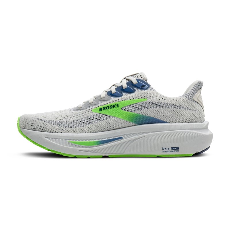 Brooks Men's Ghost 17Sneaker, Oyster Beacon Blue Gecko, 11 US