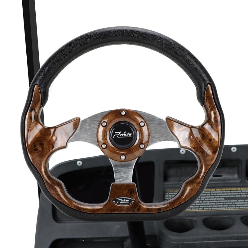 Roykaw Golf Cart Universal Steering Wheel Compatible with EZGO RXV TXT, Club Car DS Precedent Tempo, Yamaha G29 Drive Drive 2,Universal Design for Most Golf Cart