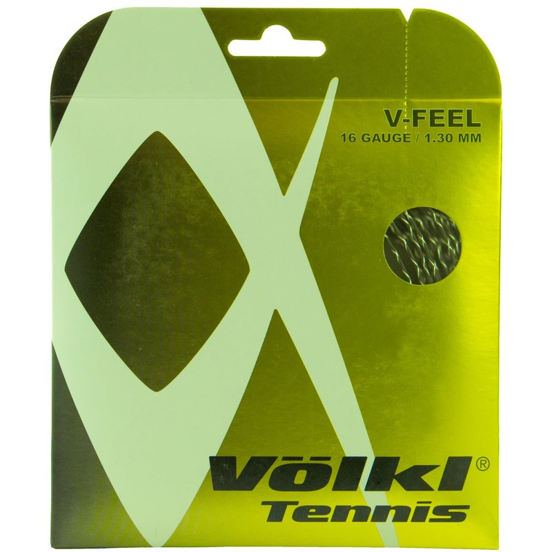 Völkl V-Feel Tennis String Set-16G-Black/Silver Spiral