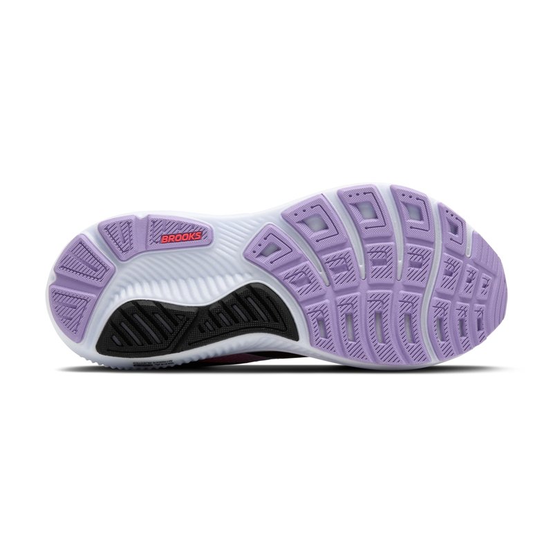 Brooks Women’s Ghost 17 Neutral Running Shoe - Black/Purple/Coral - 5.5 Medium
