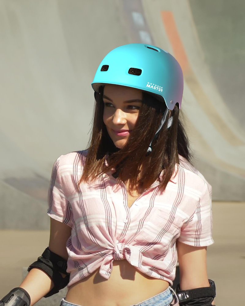OutdoorMaster Skateboard Cycling Helmet - Two Removable Liners Ventilation Multi-Sport Scooter Roller Skate Inline Skating for Kids, Youth & Adults - L - Fuschia Teal