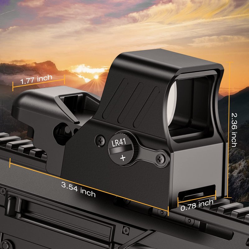 MidTen 1X22X33 Red Green Dot Sight 4 Reticles Reflex Sight Quick Detach Mount 20mm Rail