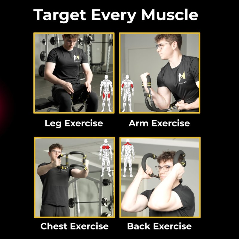Muscari Twister Arm Trainer - Chest Workout Equipment, Arm Chest Trainer for Men, Arm Workout Equipment Bar with Workout Videos Included