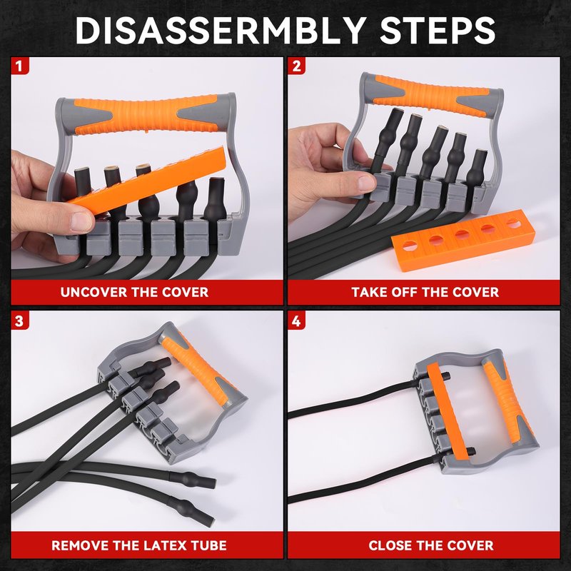 Adjustable Chest Expander with 5 Removable Tubes, 4 Resistance Levels Forearm Strengthener Arm Trainer for Chest Back Shoulder Muscles, Home Gym Upper Body Workout Equipment for Men Women