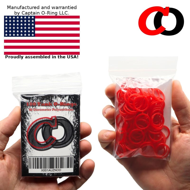 CO2 & HPA Tank O-Rings - Durable 90 Durometer Polyurethane | Red Replacement Urethane Orings