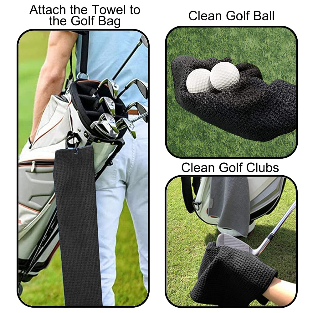 DYJYBMY That's What I Do I Play Golf Towel With Clip, Embroidered Sports Towel for Golfer, Funny Golf Accessories for Men, Father's Day Birthday Retirement Gifts for Husband Dad Grandpa Uncle Coworker