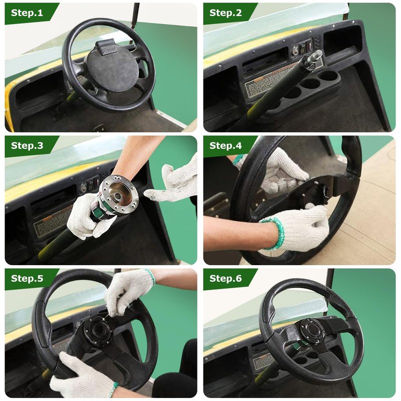 Universal Golf Steering wheel Ergonomic Fit for Club Car DS and Club Car DS Precedent EZGO Yamaha Golf (5156A-blue)