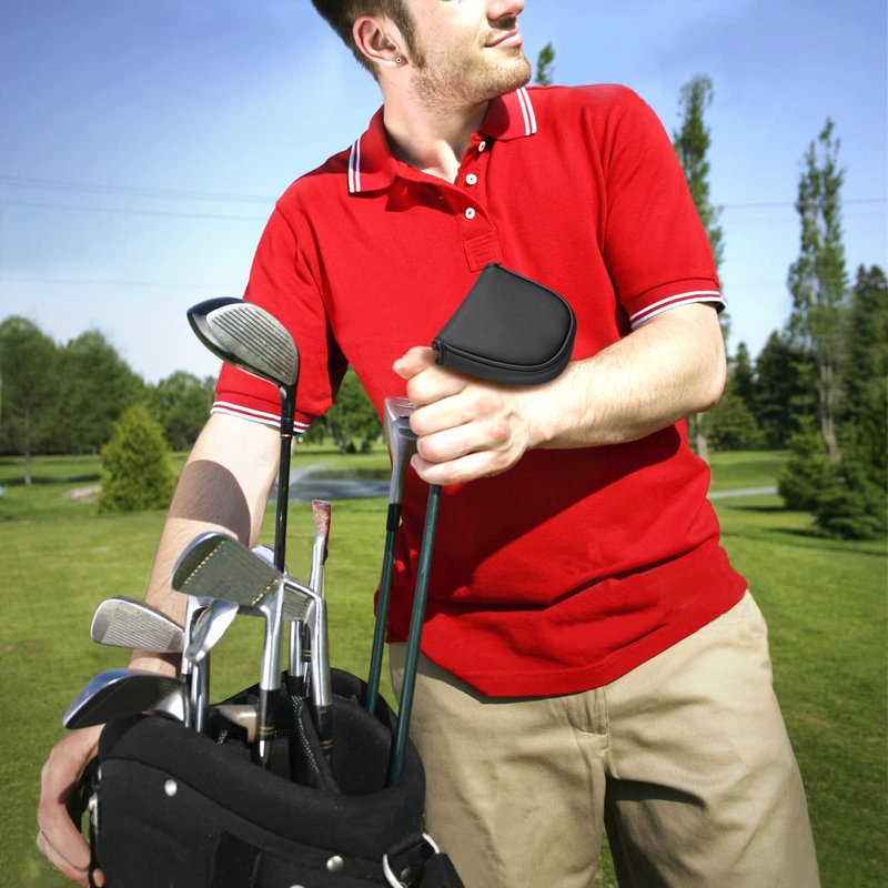 Craftsman Golf Clean and Simple Black Mallet Putter Head Cover Headcover for Center Shaft Putter
