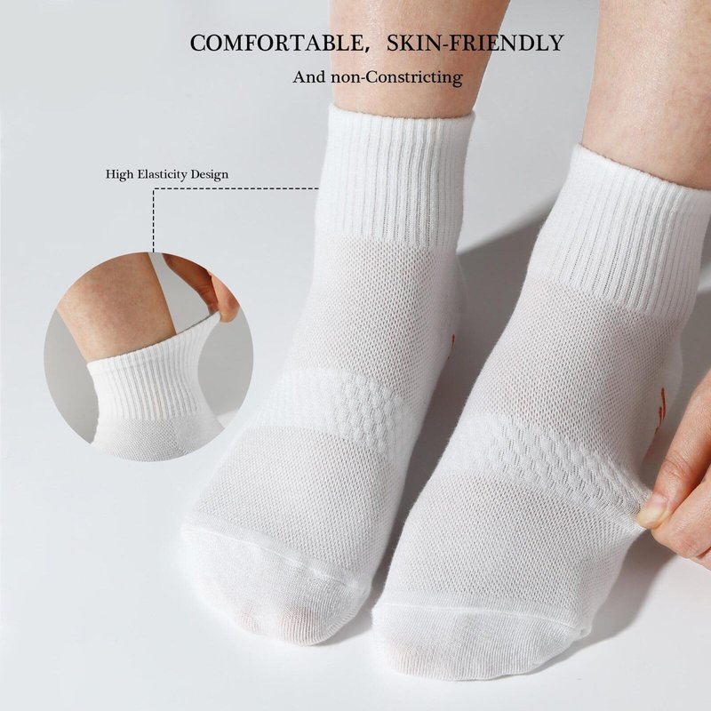 Honeysea White Crew Socks for Women - Ankle Socks for Women Running Socks White Socks for Women Hiking Socks Crew Socks for Women Socks Size 7-9 Quarter Socks Women Athletic Socks for Women