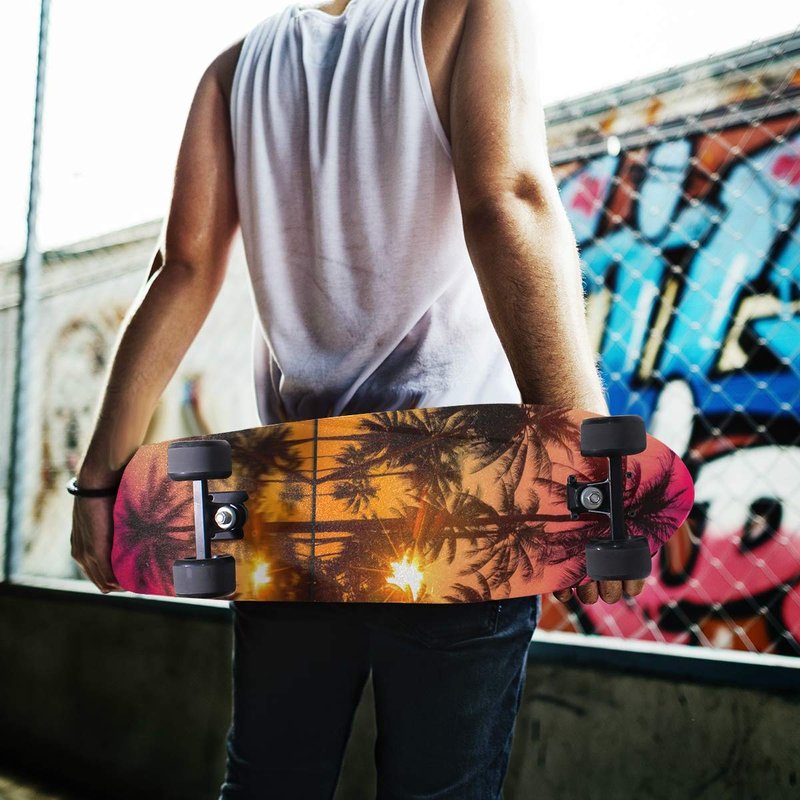 senya Skateboards Grip Tape Vintage Coconut Palm Tree At Sunset Longboards Griptape Sandpaper for Rollerboard
