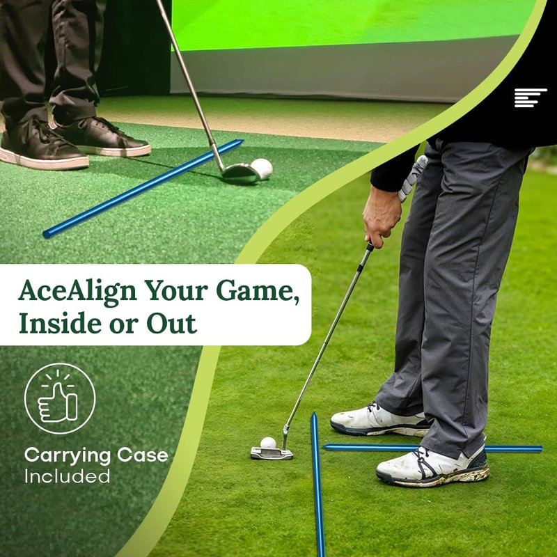 AceAlign 2-Pack Golf Alignment Sticks β Durable Golf Training Sticks & Alignment Rods for Swing Training, Telescopic Golf Aiming Stick for Setup & Posture, Golf Alignment Tool for All Skill Levels.