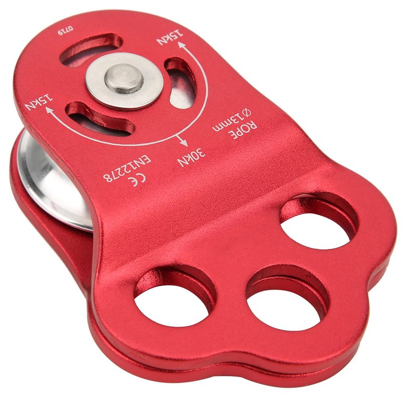 Keenso Climbing Pulley, High Strength Outdoor Tool, Three Hole Single Pulley for Mountaineering, Rock Climbing, and Home Use