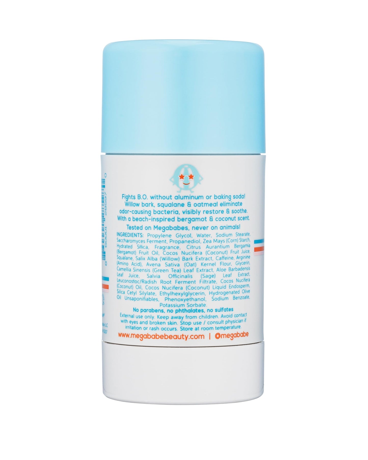 Megababe Beachy Pits Daily Deodorant, Fresh Scent, 2.6 Ounce, Stick