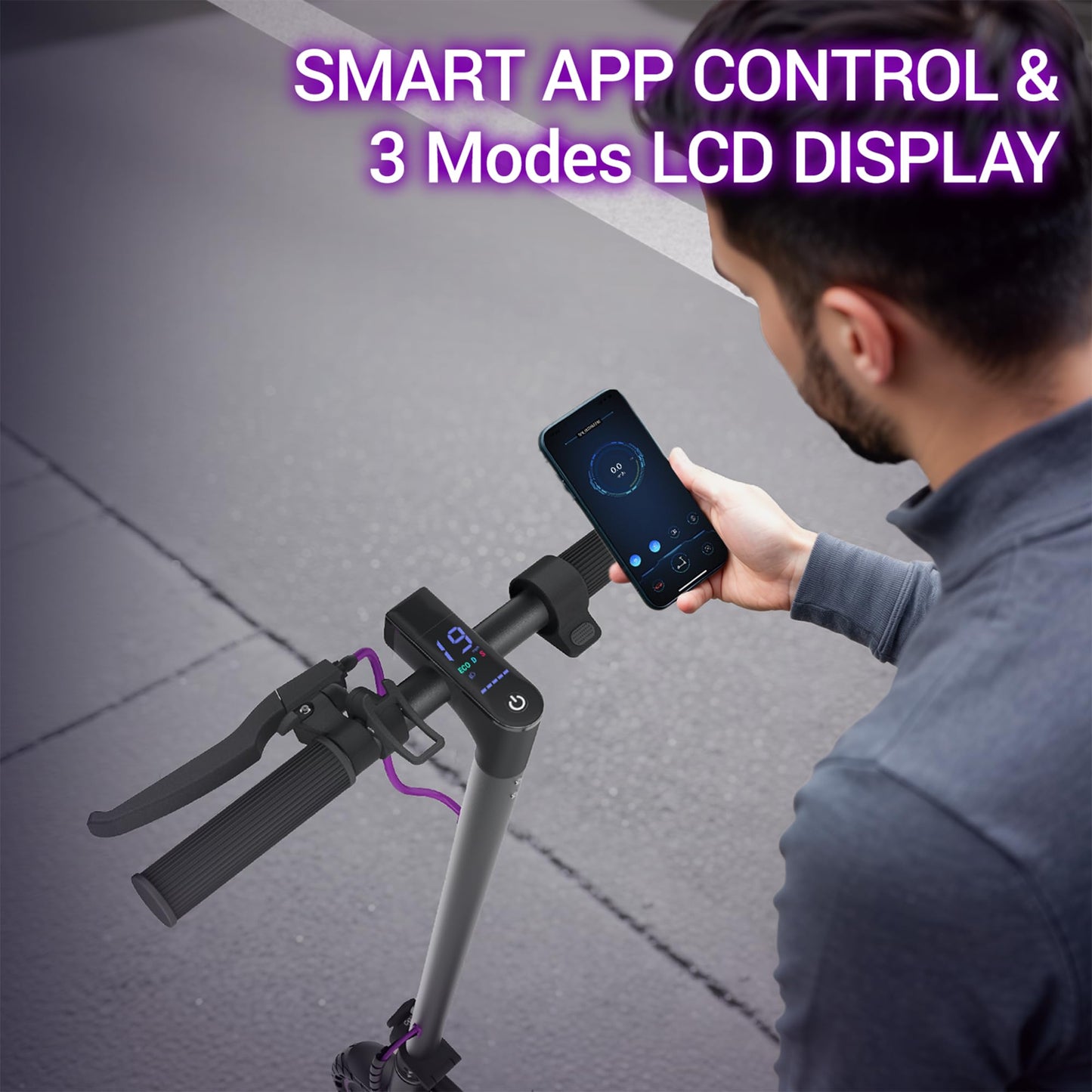 Aovowheel Electric Scooter for Adults, Folding E Scooter with 350W/500W Motor 19 Mph Top Speed, Max 19-23 Miles Long Range, 8.5''Tires Commuting Scooters with Dual Brakes System, APP