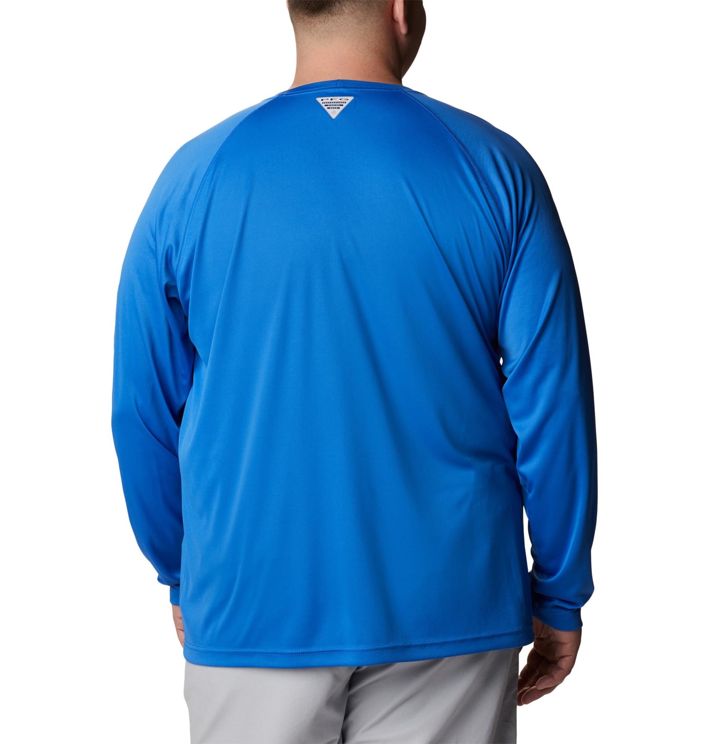 Columbia Men's PFG Terminal Tackle Long Sleeve Fishing Shirt, Vivid Blue/Cool Grey Logo, Large