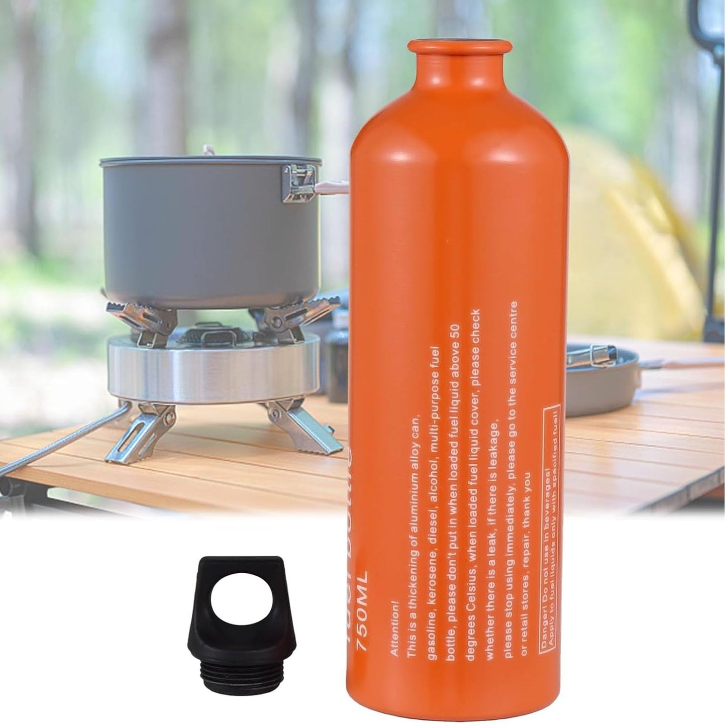 wdcfxy Aluminium Fuel Bottle 750ml - Camping Fuel Container, Leak-Proof Oil Storage Can with Durable Aluminum Construction for Outdoor Use