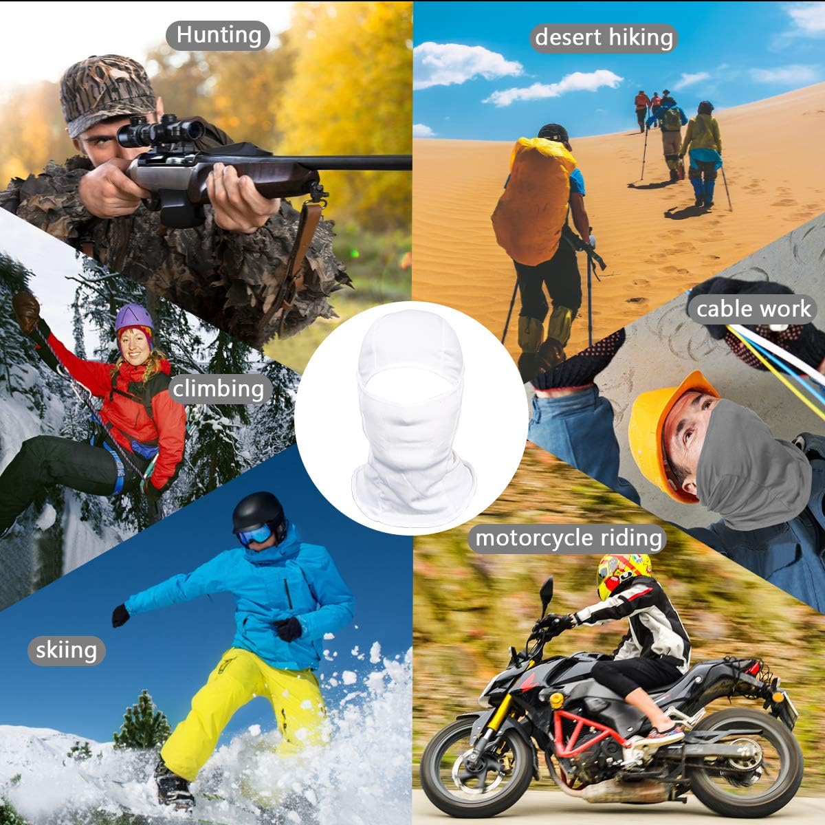 Achiou Ski Mask - Balaclava Face Cover for Men & Women | Lightweight UV Protection for Motorcycle & Snowboarding